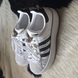 Adidas Women's White and Black Sneakers